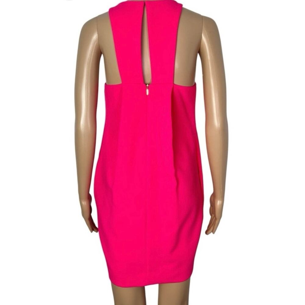 NWOT Trina Turk Felisha Pink Crepe Halter Shift Dress Pleat Front Size 4 - Picture 2 of 8